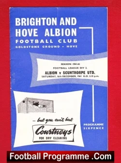Brighton Hove Albion v Scunthorpe United 1961