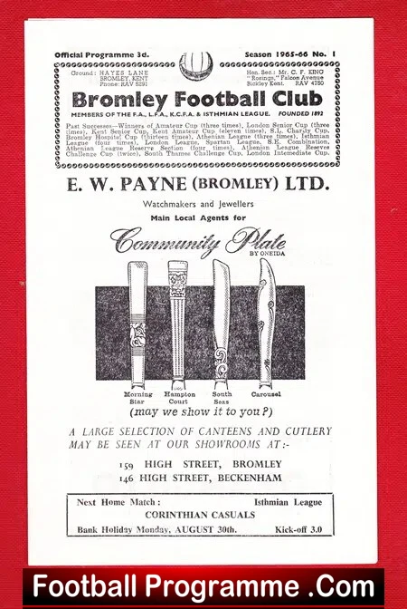 Bromley v Enfield 1965