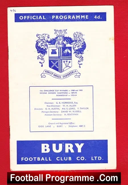 Bury v Bristol City 1960
