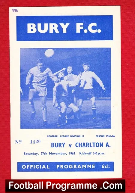 Bury v Charlton Athletic 1965