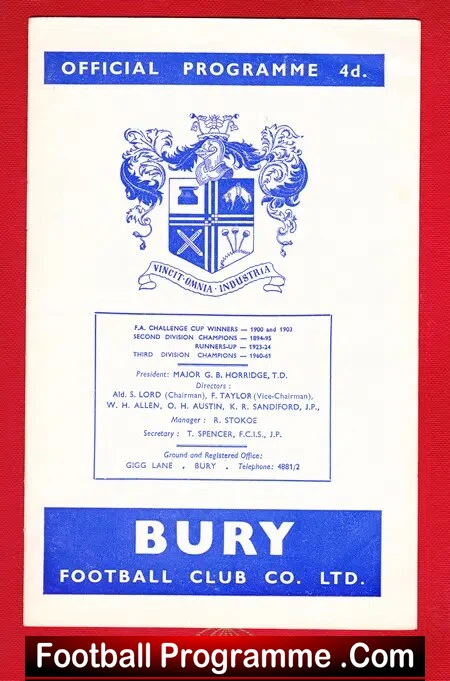 Bury v Orient 1964