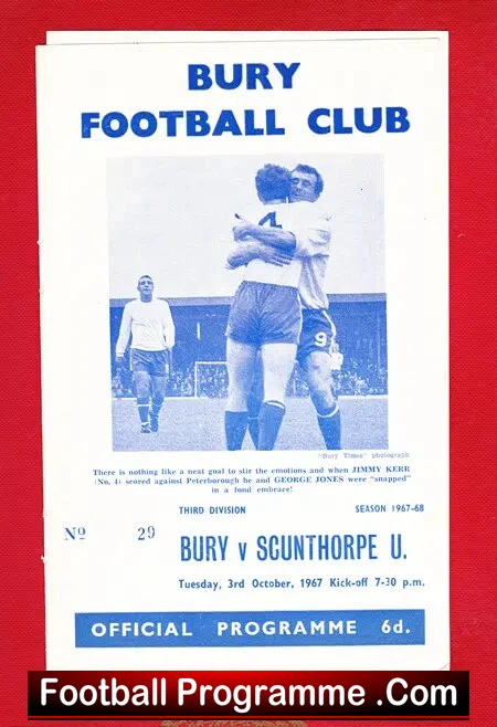 Bury v Scunthorpe United 1967