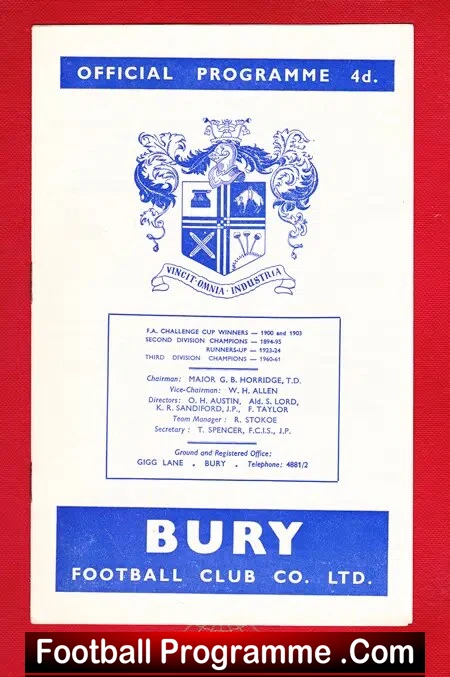 Bury v Southampton 1963