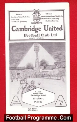 Cambridge United v Hitchin Town 1963 – FA Cup