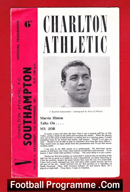 Charlton Athletic v Southampton 1961