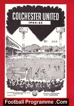 Colchester United v Gillingham 1964 - football programme