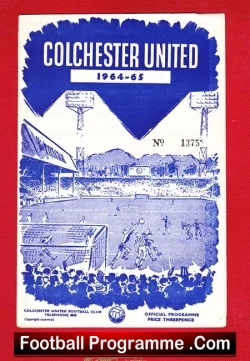 Colchester United v Shrewsbury Town 1965 - football programme