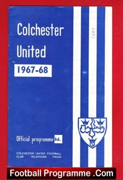 Colchester United v Walsall 1968 - football programme