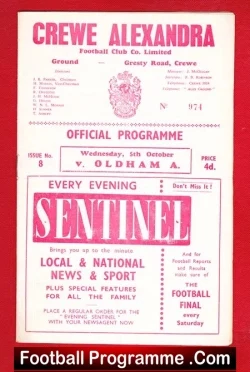 Crewe Alexandra v Oldham Athletic 1960