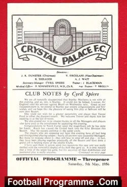 Crystal Palace v International Managers 1956 – Shankly – Hagen