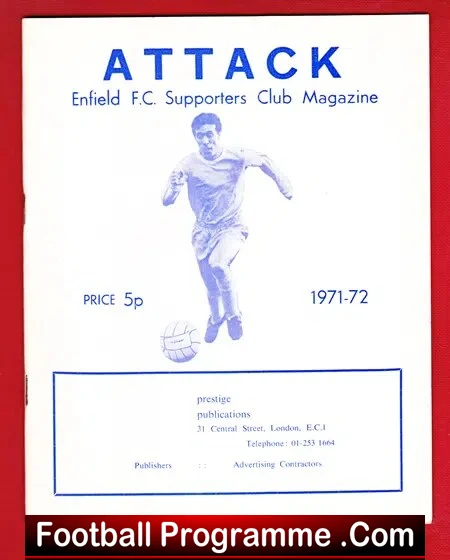 Enfield Football Club Year Book 1971 – 1972