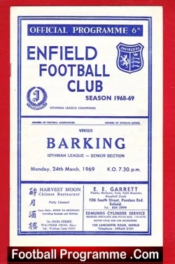 Enfield v Barking 1969 – to clear