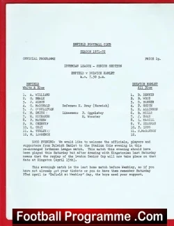 Enfield v Dulwich Hamlet 1971 - Single Sheet - football programme