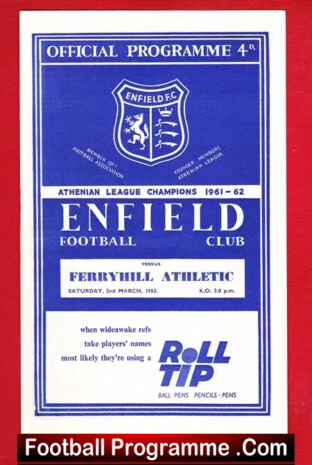 Enfield v Ferryhill Athletic 1963