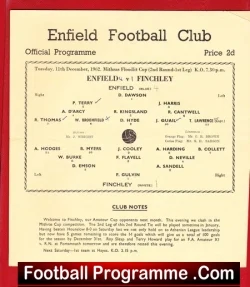 Enfield v Finchley 1962 – Single Sheet Programme