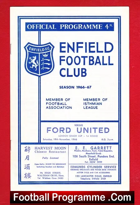 Enfield v Ford United 1966 – London Senior Cup