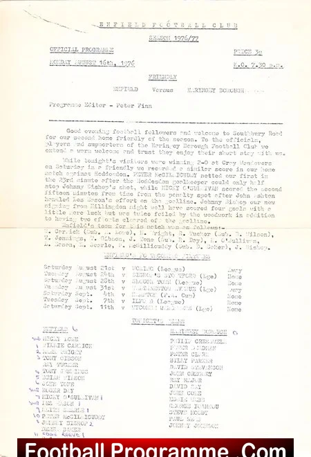Enfield v Haringey Borough 1976 – Friendly Match