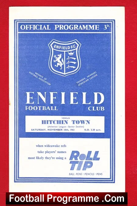 Enfield v Hitchin Town 1961