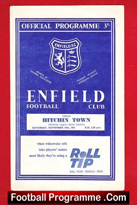 Enfield v Hitchin Town 1961 – Athenian League