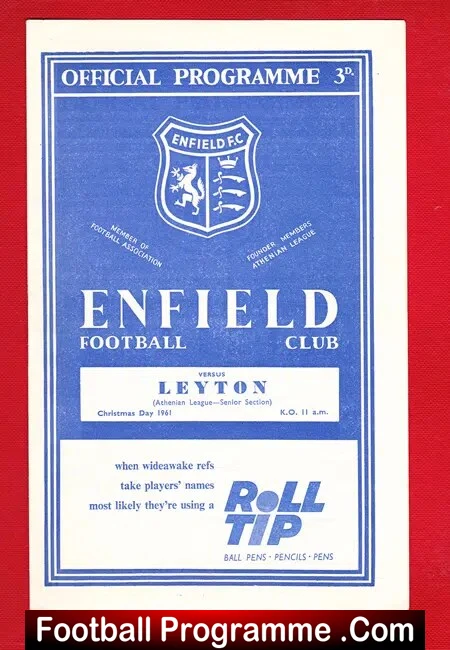 Enfield v Leyton 1961 – Christmas Day Football Match