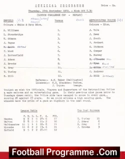 Enfield v Metropolitan Police 1972 – London Cup Replay Met