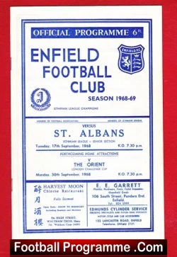Enfield v St Albans City 1968 - football programme