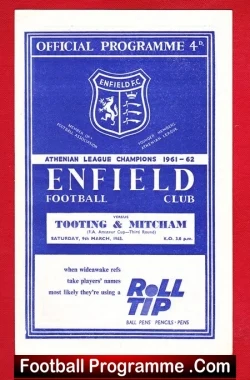 Enfield v Tooting Micham 1963