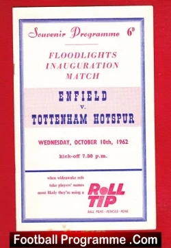 Enfield v Tottenham 1962 – First Match New Floodlights Souvenir