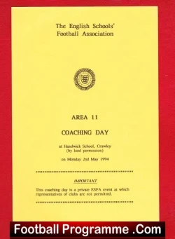 England Schoolboy Football Association Coaching Day 1994 Crawley