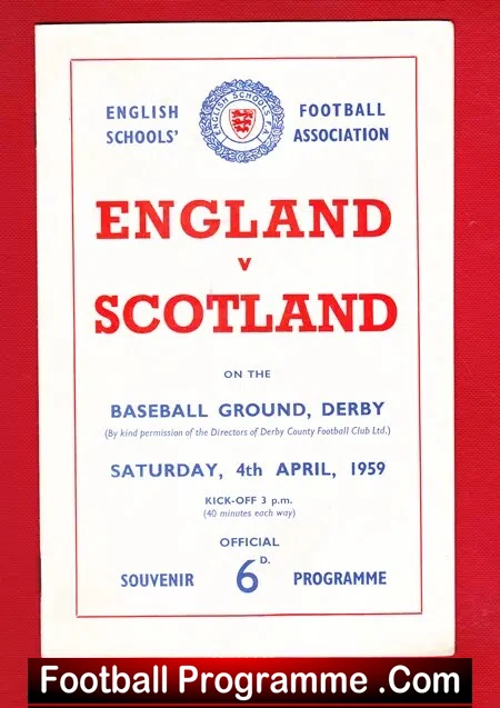 England v Scotland 1959 – School Boys at Derby County