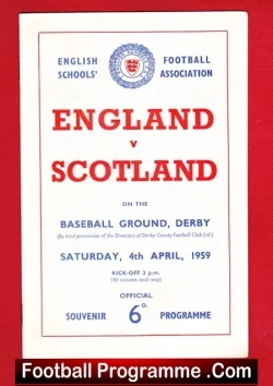 England v Scotland 1959 – School Boys at Derby County
