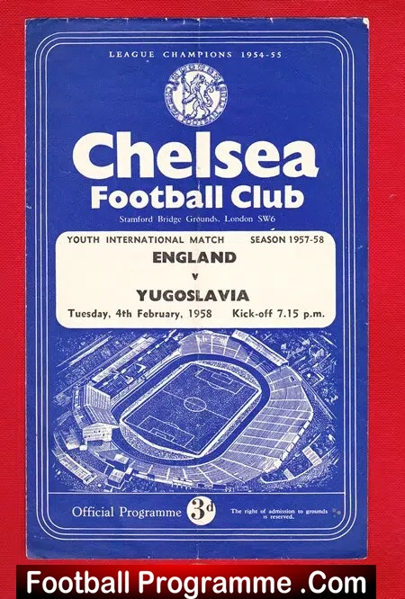 England v Yugoslavia 1958 – Youth Match at Chelsea – Bobby Moore