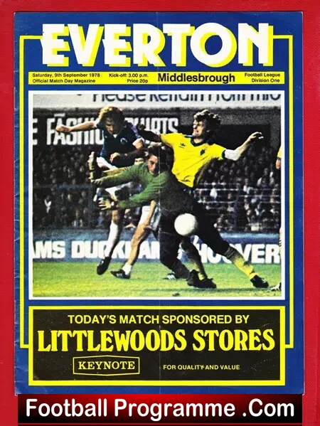 Everton v Middlesbrough 1978