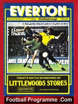Everton v Middlesbrough 1978