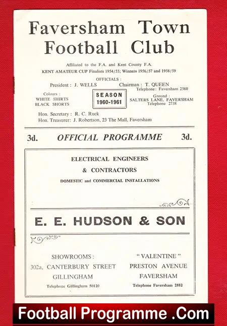 Faversham Town v Deal Town 1960
