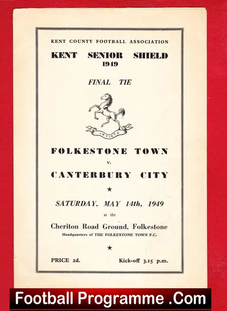 Folkestone Town v Canterbury City 1949 – Senior Shield Cup Final