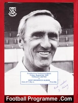 Freddie King Testimonial Benefit Match Torquay United 79 SIGNED