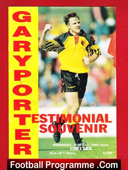 Gary Porter Testimonial Benefit Match Watford 1994 – SIGNED