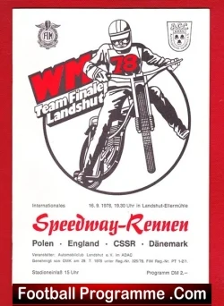 Germany Speedway Programme 1978 – Rennen England Russia