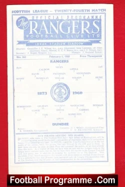 Glasgow Rangers v Dundee 1960