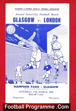 Glasgow v London 1962 – Schoolboys at Hampden Scotland