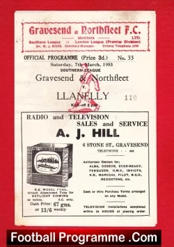 Gravesend Northfleet v Llanelly 1953 – To Clear