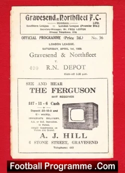 Gravesend Northfleet v Royal Navy Depot 1950 – to clear