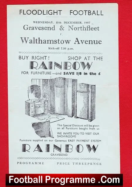 Gravesend Northfleet v Walthamstow Avenue 1957