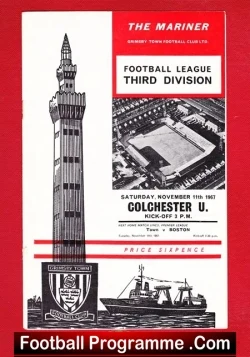 Grimsby Town v Colchester United 1967 - football programme