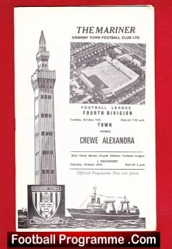 Grimsby Town v Crewe Alexandra 1971 - football programme