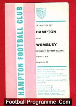 Hampton v Wembley 1965 – FA Amateur Cup