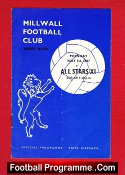 Harry Cripps - Gilchrist Testimonial Benefit Match Millwall 1967 - football programme
