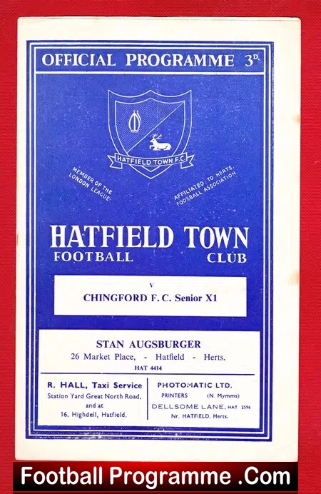 Hatfield Town v Chingford Town 1960s