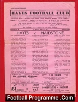 Hayes v Maidstone United 1957